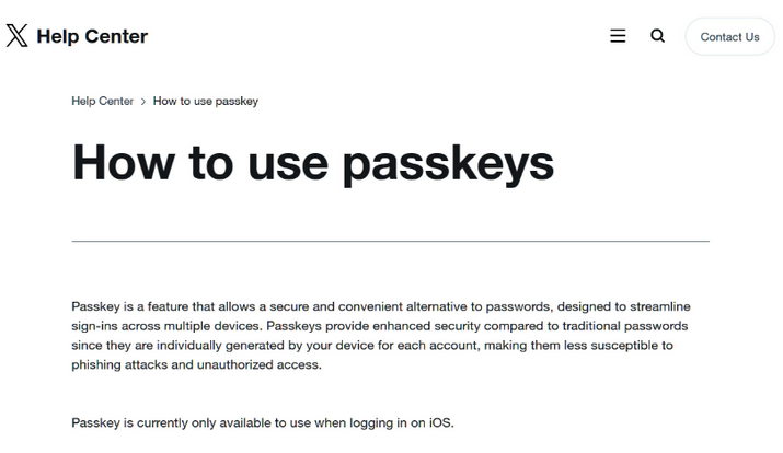 中卫苹果维修店铺分享iOS用户如何通过通行密钥(Passkey)登录 